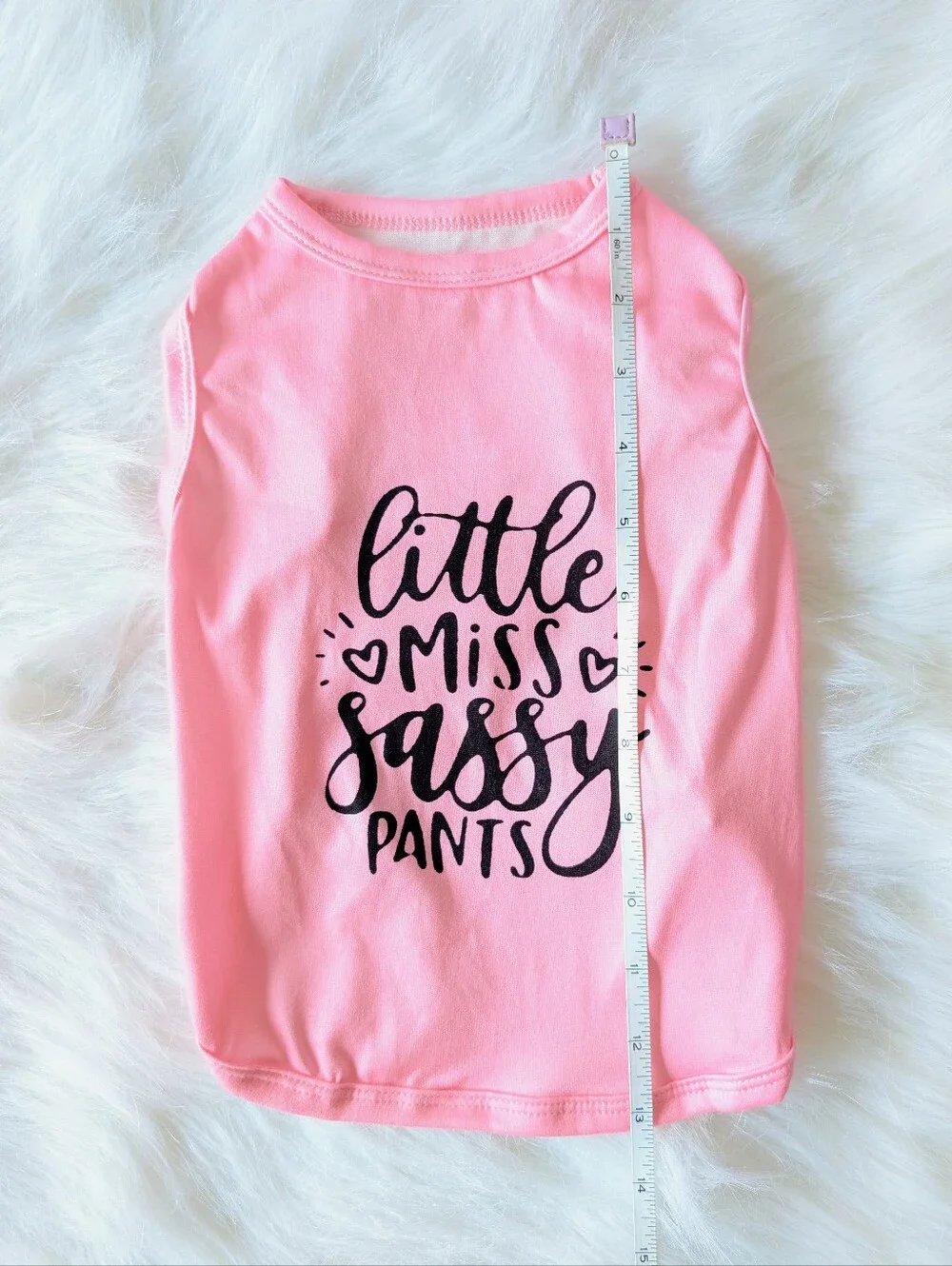 Cutebone Dog Graphic Tee, Little Miss Sassy Pants, New, Medium, Pink Black